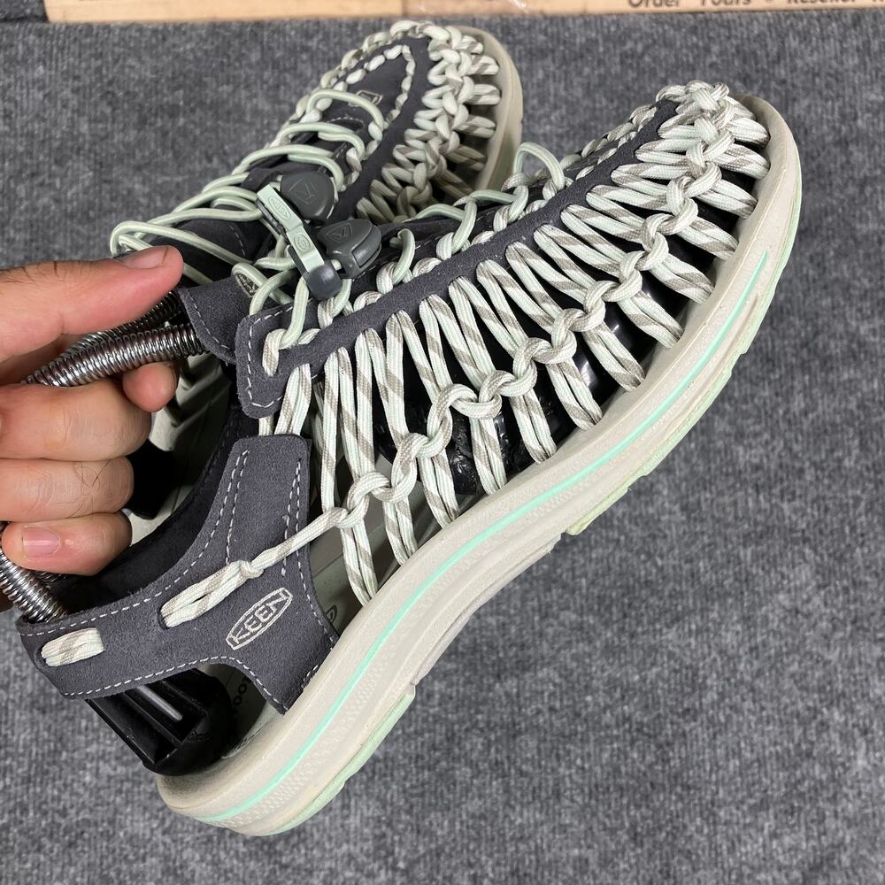 Keen Womens Sandals Gray and Mint Green Woven Sport Sandals